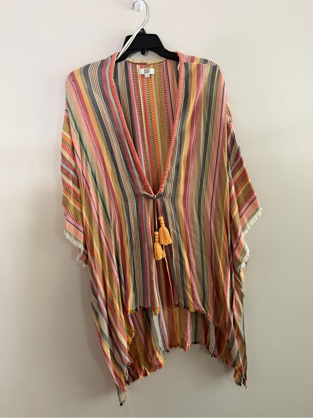 Boho Stripe Tassel Kimono Top - Multi